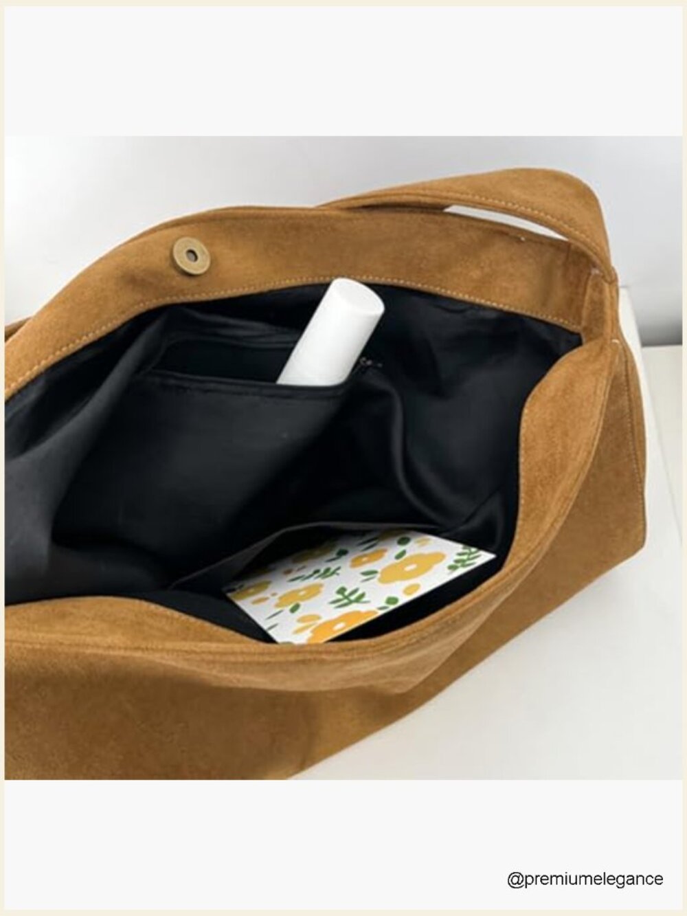 Large Suede Tote Bag Slouchy Shoulder Handbag Travel Hobo Satchel - Picture 6 of 7